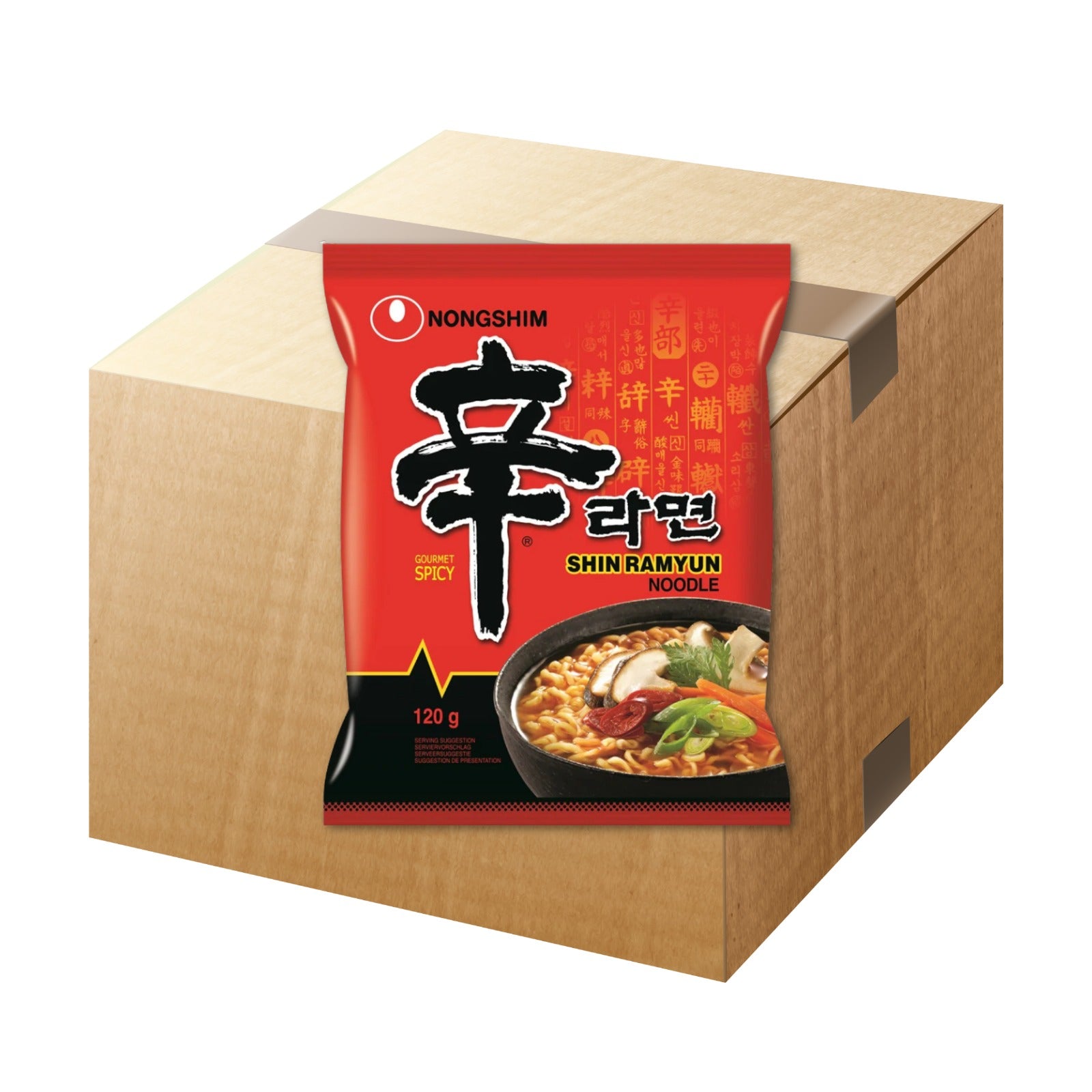 20er-Box Shin Ramyun Instant Noodles von Nongshim 120g, vegan