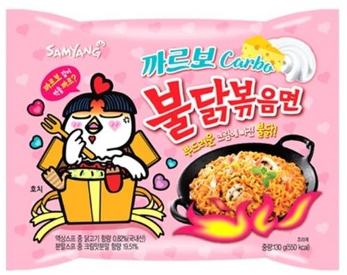 Buldak Carbonara Ramen im Beutel, scharf, 130g