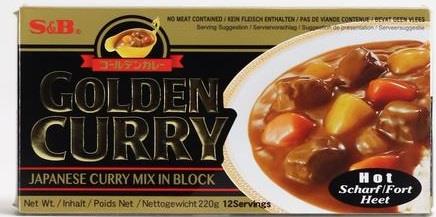 Golden Curry scharf Karakuchi 220g von S&B, japanische Curry Würfel