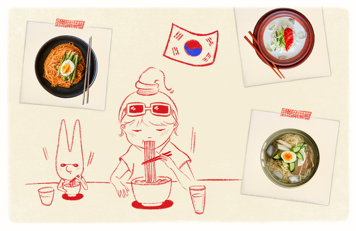 Sommernudeln nach koreanischer Art