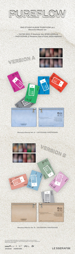 LE SSERAFIM - 2nd Studio Album PUREFLOW pt.1 (Weverse Albums Ver.) Random