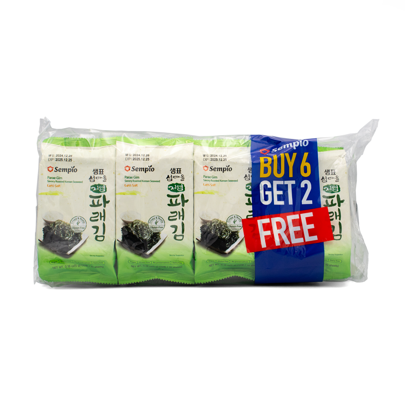 Parae Gim (Nori) Seetang Geröstet, Wenig Gesalzen &amp; Geölt, 8x 5g von Sempio