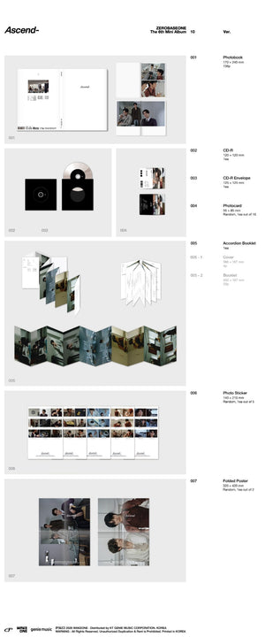 ZEROBASEONE -6th Mini Album Ascend- (Photobook Ver.) (1 Ver. & 10 Ver.) Random