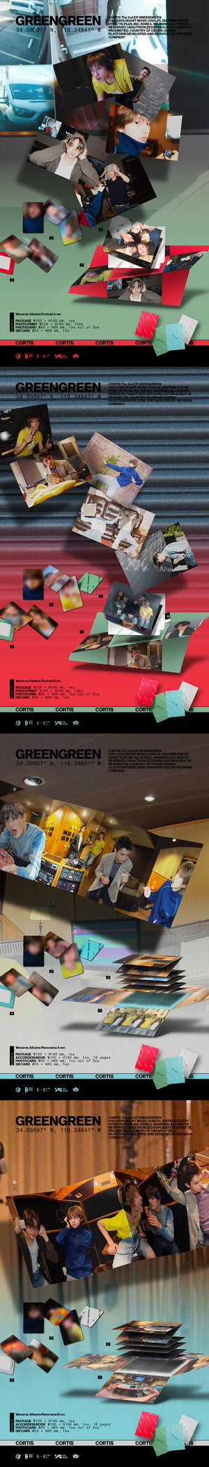 Cortis- 2nd EP GREENGREEN (Weverse Albums Ver.) (Portrait A Ver. / Portrait B Ver. / Panorama A Ver. / Panorama B Ver.) Random