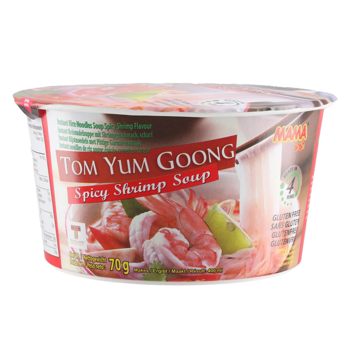 Shrimp Reisnudelsuppe scharf Tom Yum Goong 70g von MAMA