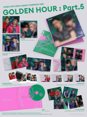 ATEEZ-14th Mini Album GOLDEN HOUR : Part.6 (DIGIPACK UNIT Ver.) Random