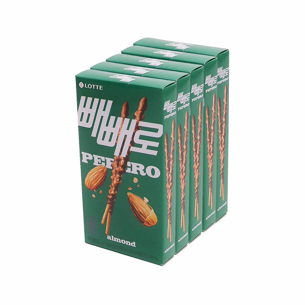 5er-Pack Pepero Choco Mandel Sticks 32g von Lotte