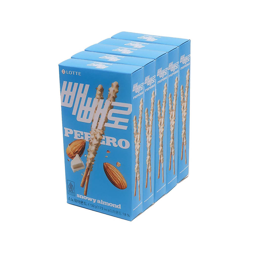 5er-Pack Pepero Snowy almond 32g von Lotte