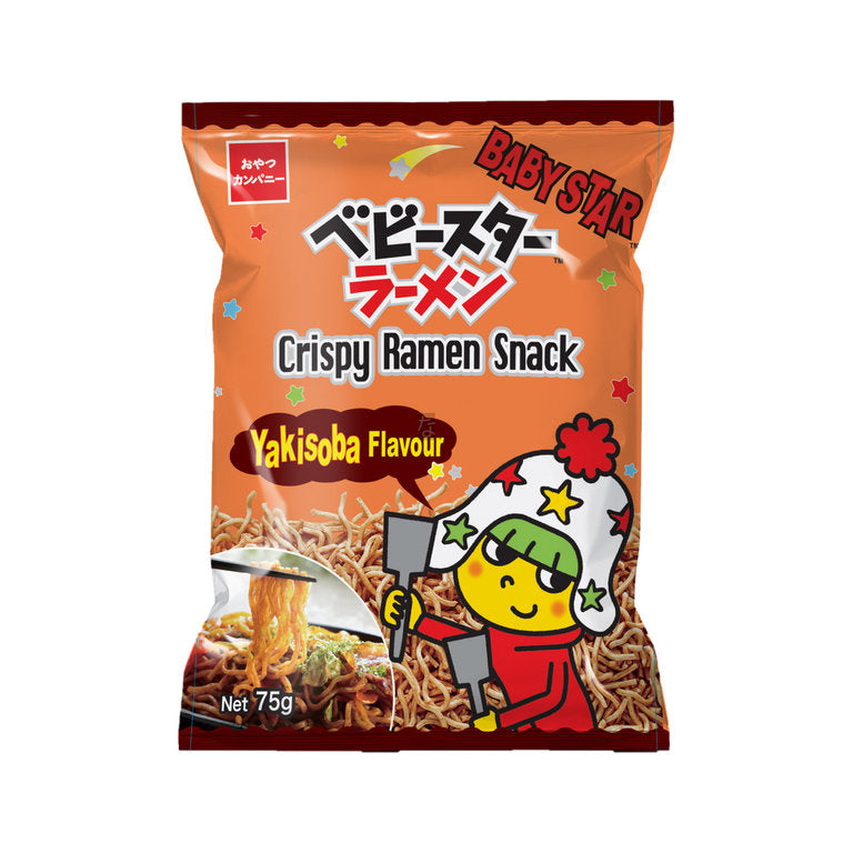 Baby Star Yakisoba 75g von Oyatsu - Herzhaft-süsser Nudelsnack