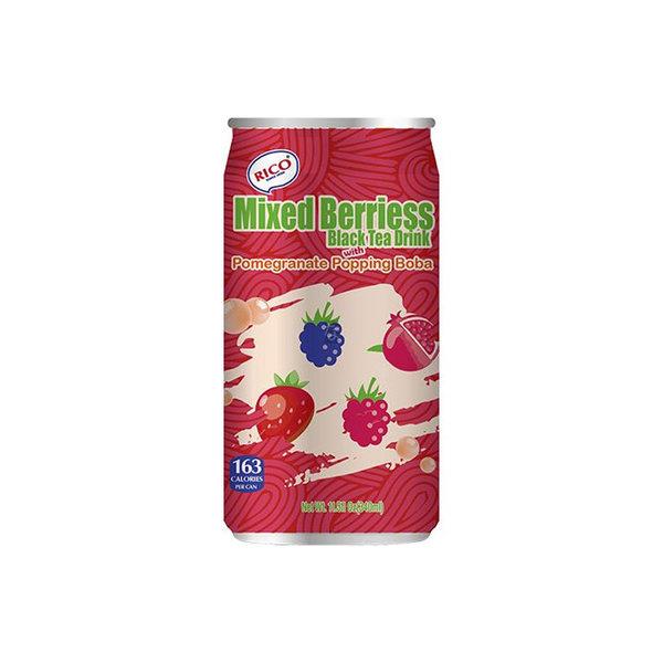 Black Tea Drink Mixed Berries &amp; Boba 350ml von Rico