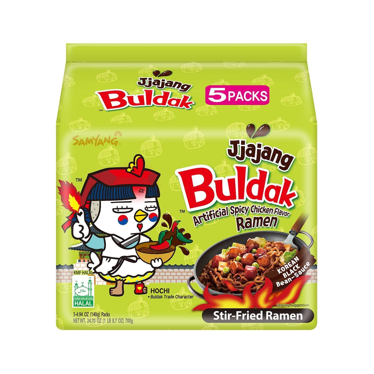 5er-Pack Jiajang Buldak Boggummyun (Ramen) 140g von Samyang