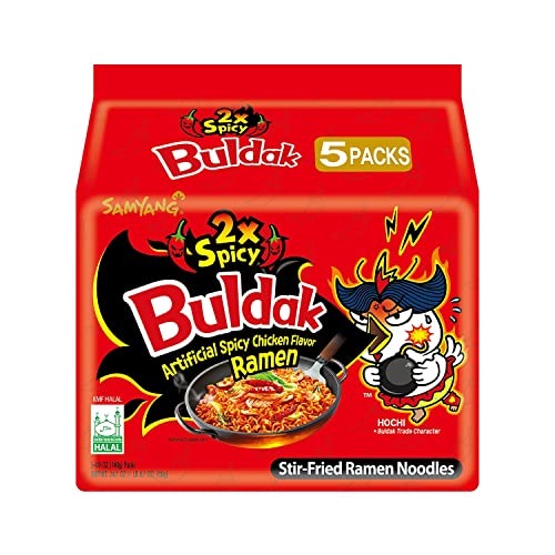 5er-Pack Haeg Buldak Boggummyun (Ramen) 2x Spicy 140g von Samyang