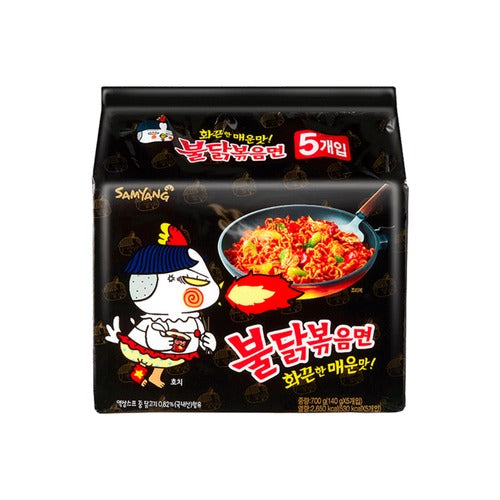 5er-Pack Buldak Hot Chicken Flavor Stir Fry Noodles Original 140g von Samyang