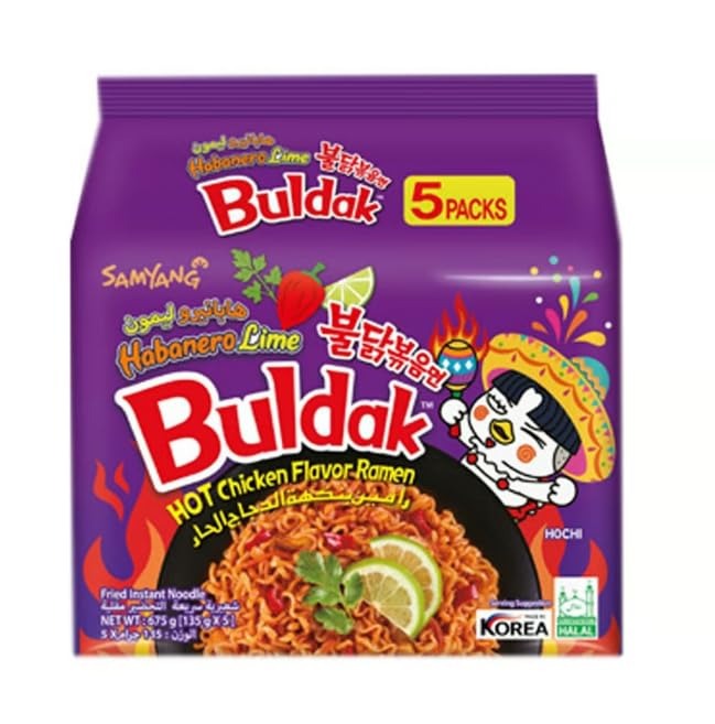 5er-Pack Buldak Habanero Lime (Ramen) 135g von Samyang