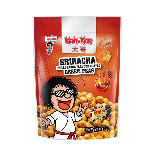 Geröstete Erbsen mit Sriracha 85g von Koh Kae - Knackiger Snack