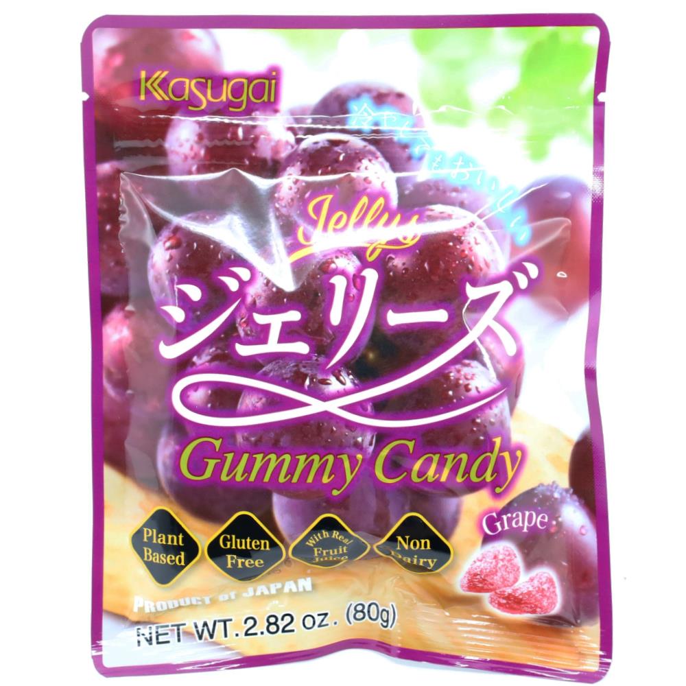 Jelly Gummy Grape Candy 80g von Kasugai