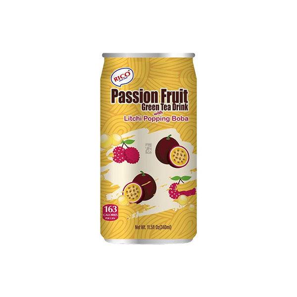 Green Tea Drink Passion Fruit &amp; Boba 350ml von Rico