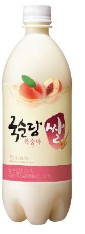 Makkoli Reisbier mit Pfirsichgeschmack 3% 750ml Kooksoondang, glutenfreies Bier