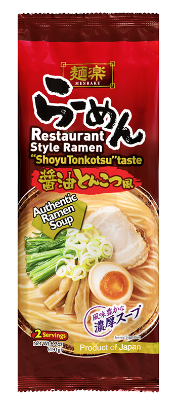 Menraku Shoyu Tonkotsu-Fu Ramen 191g 2er Packungen Instantnudeln von Hikarimiso