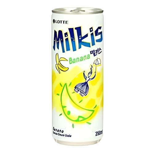 Milkis Soft Drink Banana 250ml von Lotte - Spritziger Bananen-Drink