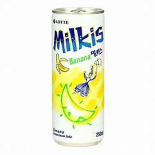 Milkis Soft Drink Banana 250ml von Lotte - Spritziger Bananen-Drink