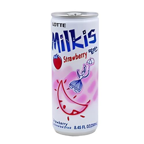 Milkis Soft Drink Strawberry 250ml von Lotte - Spritziger Erdbeer-Drink