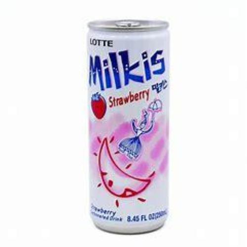 Milkis Soft Drink Strawberry 250ml von Lotte - Spritziger Erdbeer-Drink