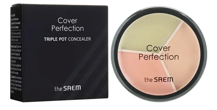 The Saem Cover Perfection Triple Pot Concealer 01 Correct Beige 4.5gx3