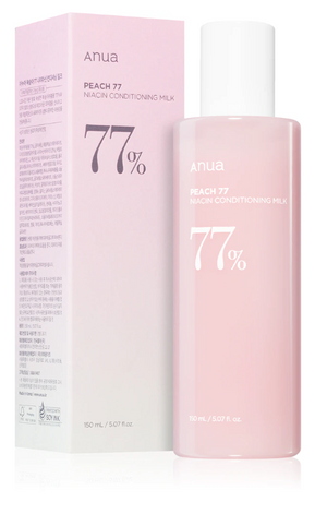 Anua Peach 77 Niacin Conditioning Milk 150ml Produkt und Verpackung