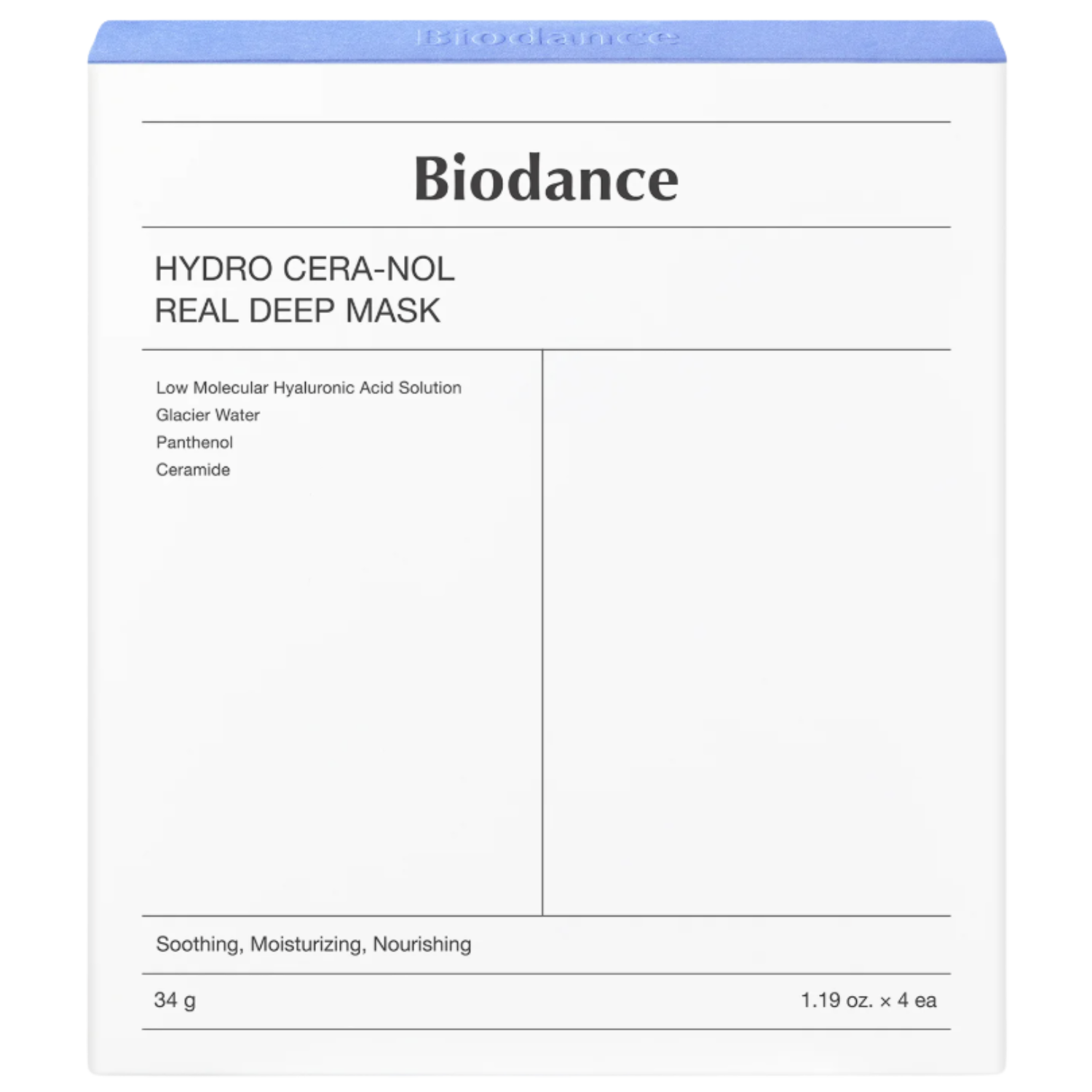 Biodance Hydro Cera-nol Real Deep Mask 4 Stück
