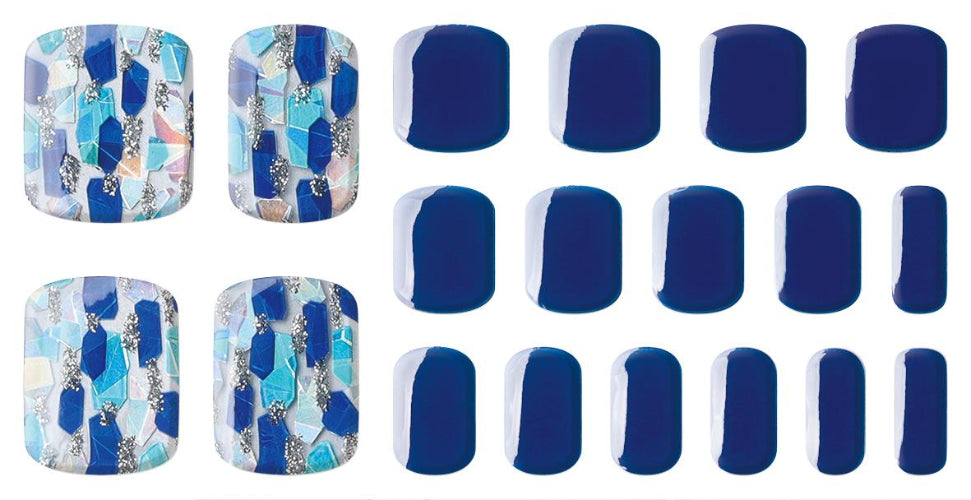 Shine B Gelfit Nail Strips Pedi - Glossyblossom Pro: Dazzling Ocean