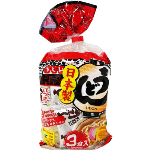 Vorgekochte Udon Nudeln mit Suppe, Vegetarisch, 3 Portionen 627g von Itsuki