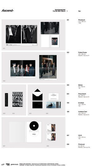 ZEROBASEONE -6th Mini Album Ascend- (Photobook Ver.) (1 Ver. & 10 Ver.) Random