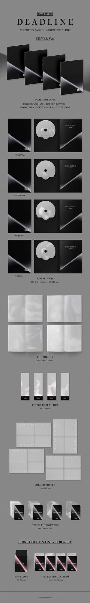 [Pre-order] BLACKPINK -  3rd Mini Album [DEADLINE] (SILVER Ver.)