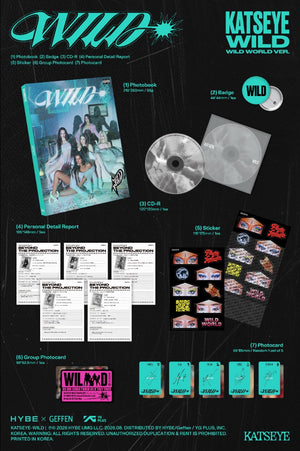 KATSEYE-3ème mini-album WILD (Wild world Ver. / Wild heart Ver.) Aléatoire