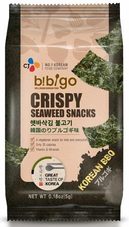 Bibigo Crispy Seaweed Snack mit BBQ Geschmack 15g von CJ