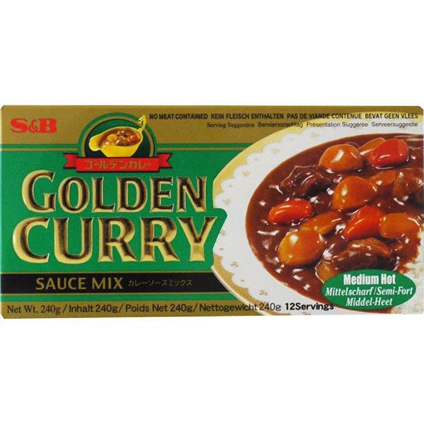 Golden Curry Mittelscharf Chukara 220g von S&amp;B, japanische Curry Würfel
